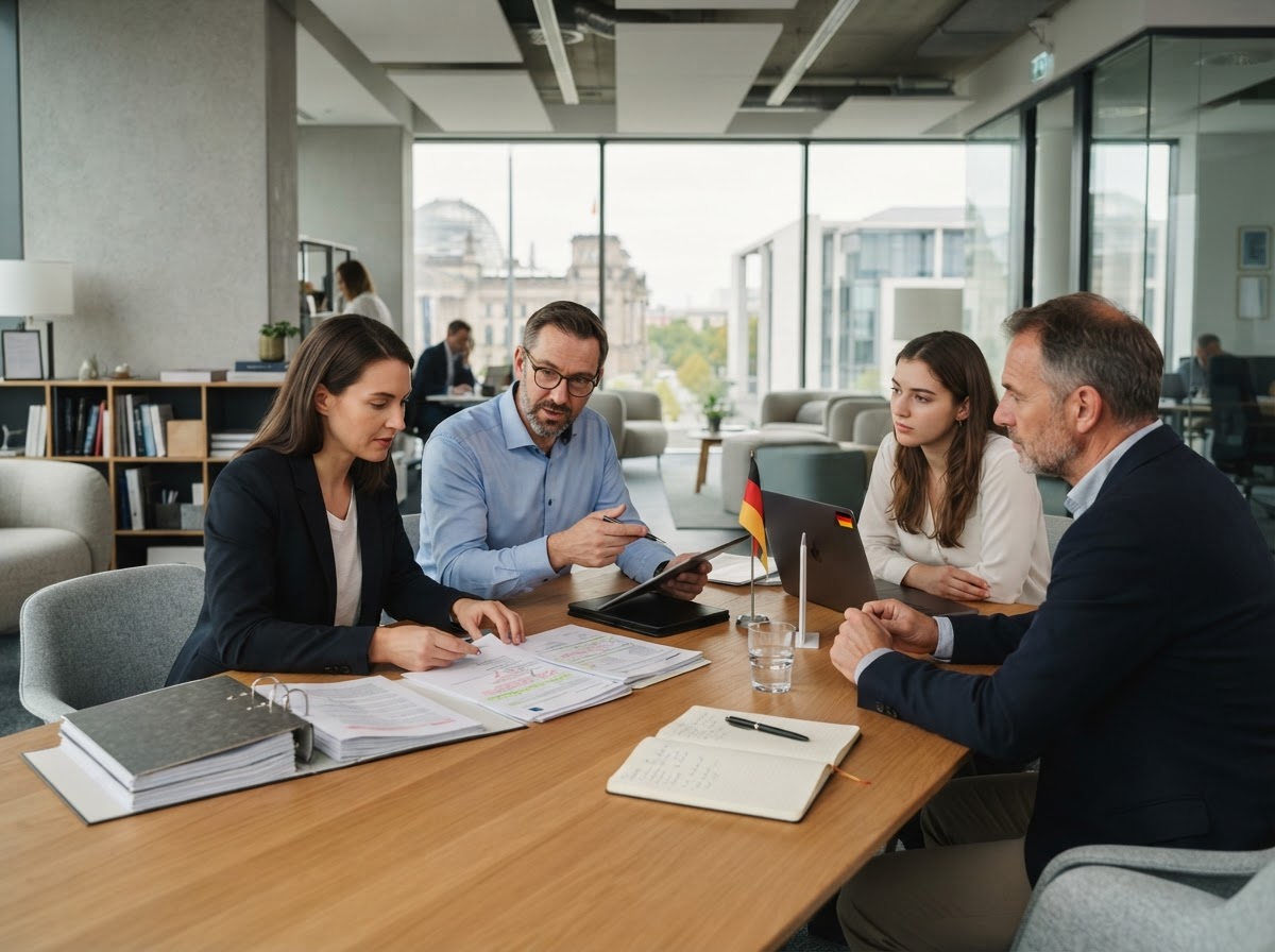 EvidenceAuditEU Team bei der Analyse von Marktdaten in einer institutionellen Arbeitsumgebung